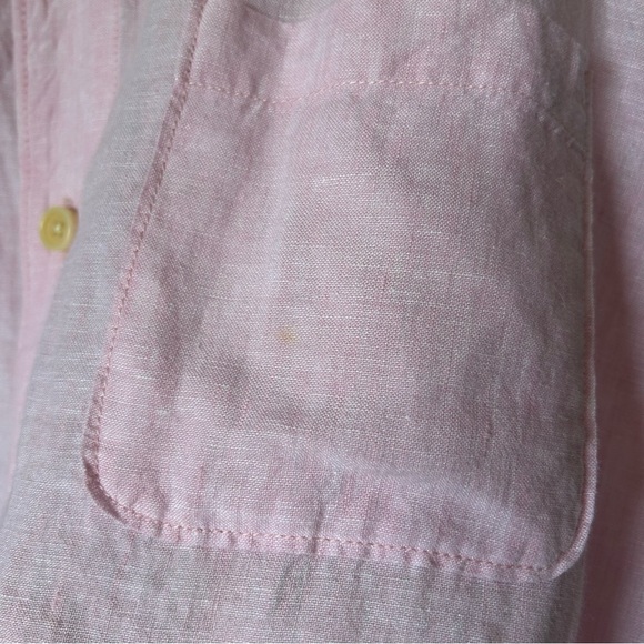 [XL] Tommy Bahama Men’s 100% Linen Light Pink Casual Button-Down Dress Shirt - Picture 5 of 12